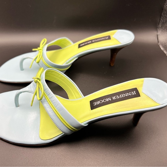 NWOT Jennifer Moore Women's Light Blue and Lime Sandals - Picture 2 of 5